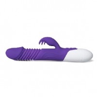 Thrusting Vibrator with Heating Function, 12 Vibrating Functions & 3 Thrusting Functions, Silicone, PURPLE